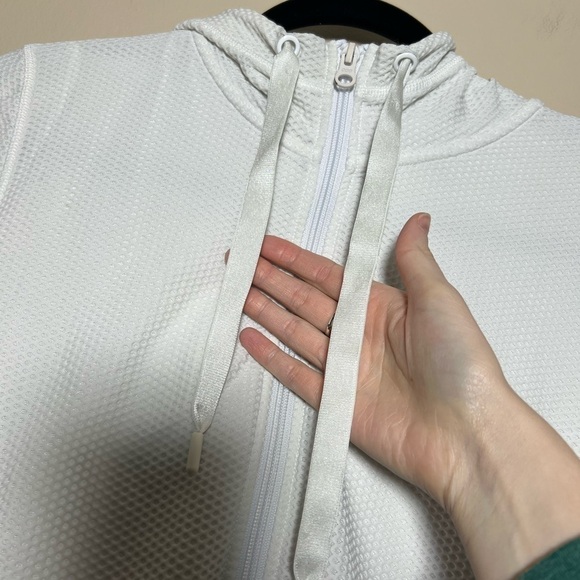White Textured Athletic Zip Up - Picture 5 of 8